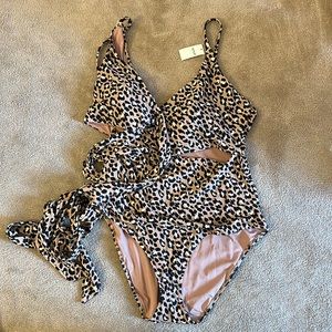 cheetah wrap bathing suit